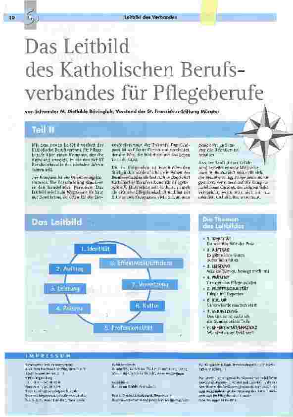 Vorschauseite 1: Das Leitbild des Katholischen Berufsverbandes für Pflegeberufe Teil 2