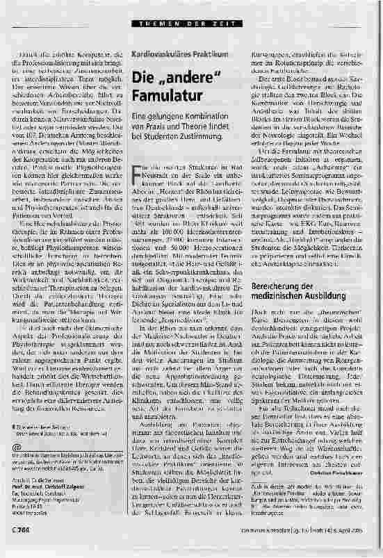 Vorschauseite 3: Auf dem Weg zur ProfessionalisierungPhysiotherapie
