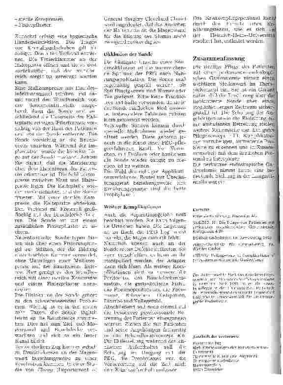 Vorschauseite 3: Minimal-invasive Chirurgie 11. Folge: Pflege von Patienten mit perkutaner endoskopisch kontrollierter Gastrostomie (PEG)