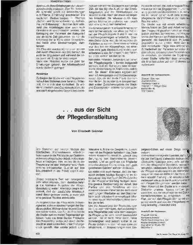 Vorschauseite 1: Praktische Erfahrungen während der Pilotstudie aus Sicht der Pflegedienstleitung