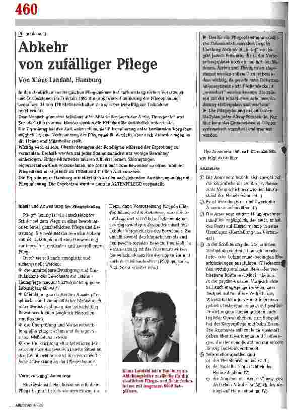 Vorschauseite 1: Abkehr von zufälliger Pflege