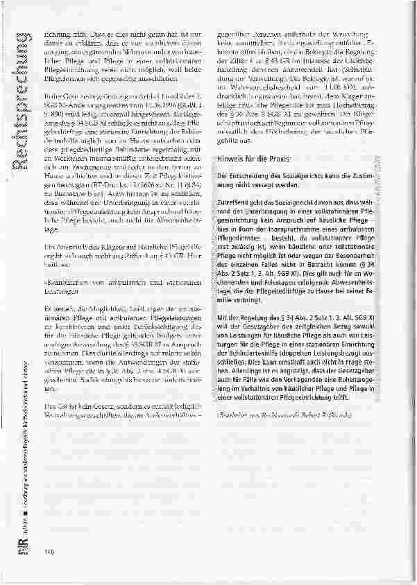 Vorschauseite 3: Gewährung von häuslicher Pflegehilfe für Wochenenden und Feiertage
