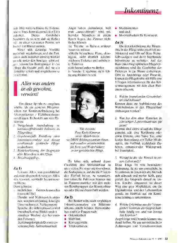 Vorschauseite 2: Sie tastet nach links, sucht den Lichtschalter: nichts! Beziehungspflege - Hilfe zur Inkontinenzvermeidung