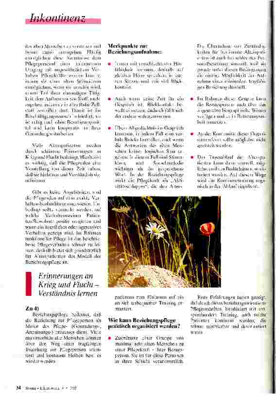 Vorschauseite 3: Sie tastet nach links, sucht den Lichtschalter: nichts! Beziehungspflege - Hilfe zur Inkontinenzvermeidung