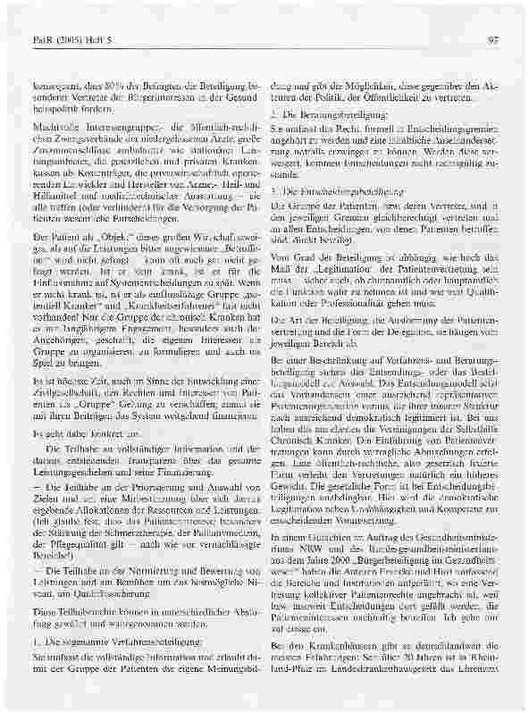 Vorschauseite 3: Wer vertritt die kollektiven Rechte und Interessen der Patienten?