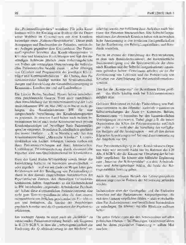 Vorschauseite 4: Wer vertritt die kollektiven Rechte und Interessen der Patienten?