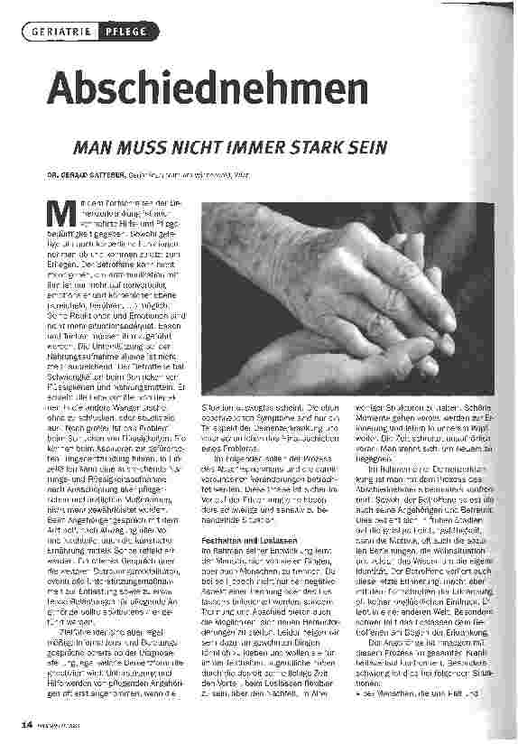 Vorschauseite 1: AbschiednehmenMAN MUSS NICHT IMMER STARK SEIN