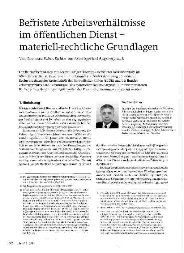 Vorschauseite 1: Befristete Arbeitsverhältnisse im öffentlichen Dienst -materiell-rechtliche Grundlagen
