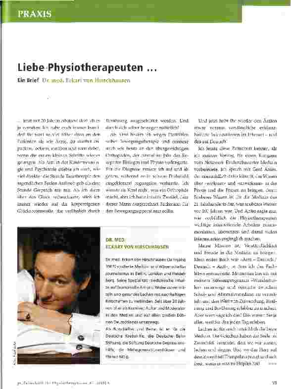 Vorschauseite 1: Liebe Physiotherapeuten