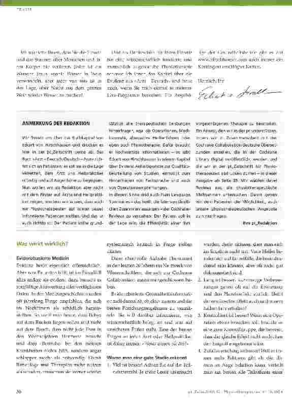 Vorschauseite 2: Liebe Physiotherapeuten
