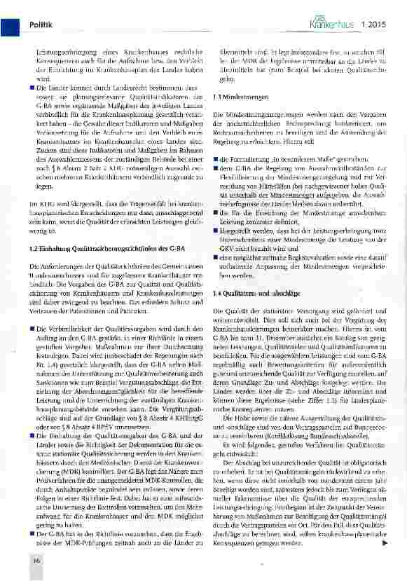 Vorschauseite 3: Dokumentation: Eckpunkte der Bund-Länder-Arbeitsgruppe zur geplanten Krankenhausreform