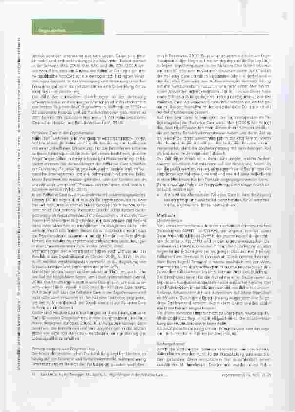 Vorschauseite 2: Ergotherapie in der Palliative Care Einfluss von unheilbaren Erkrankungen auf die Betätigung