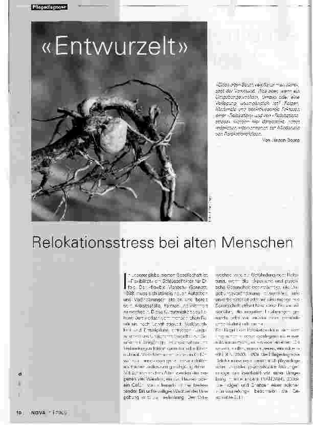 Vorschauseite 1: EntwurzeltRelokationsstress bei alten Menschen