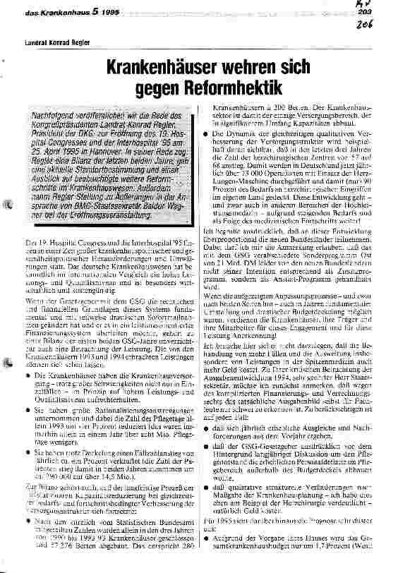 Vorschauseite 1: Krankenhäuser wehren sich gegen Reformhektik