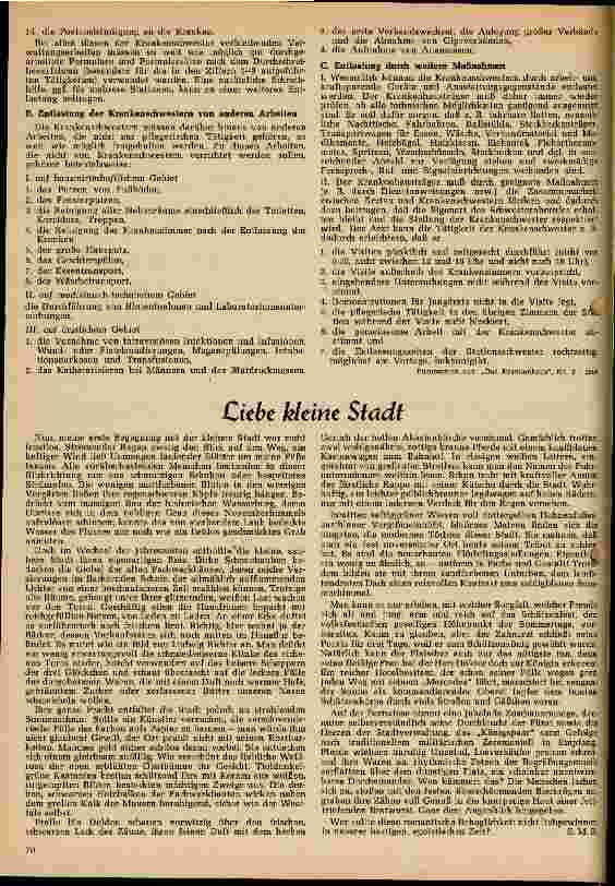 Vorschauseite 2: Empfehlungen der Deutschen Krankenhausgesellschaft zur Entlastung der Kankenschwestern vom 29. Oktober 1954