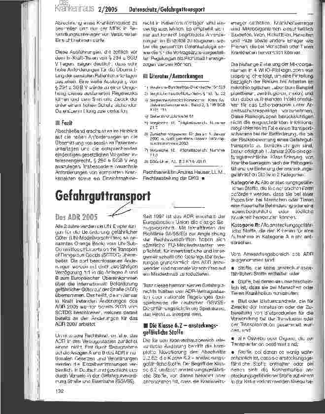 Vorschauseite 1: GefahrguttransportDas ADR 2005