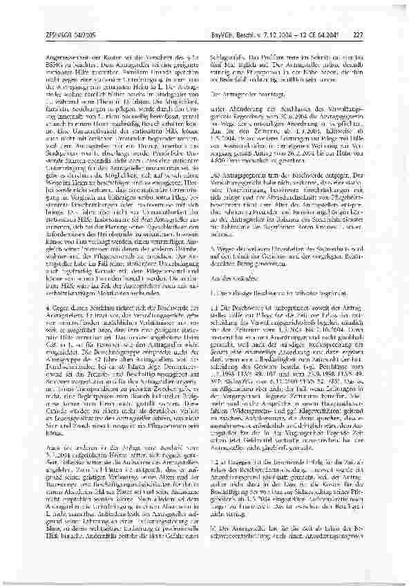 Vorschauseite 2: Besondere Pflegekraft; Hilfe zur Pflege; Kostenübernahme; Vorrang ambulanter Hilfe; Unzumutbarkeit stationärer Unterbringung §3a, §68 Abs. 1 Satzi, § 69 Abs. 1 Satz 2 BSHG