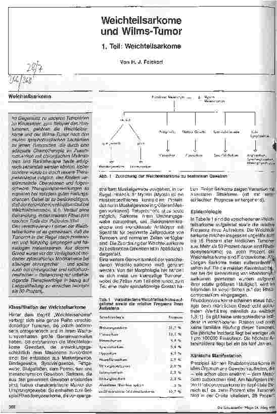 Vorschauseite 1: Weichteilsarkome und Wilms-Tumor 1.Teil: Weichteilsarkone