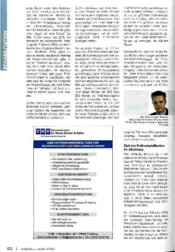 Vorschauseite 3: Problem LeistungsabgrenzungFrührehabilitation zwischen Akutbehandlung und Reha