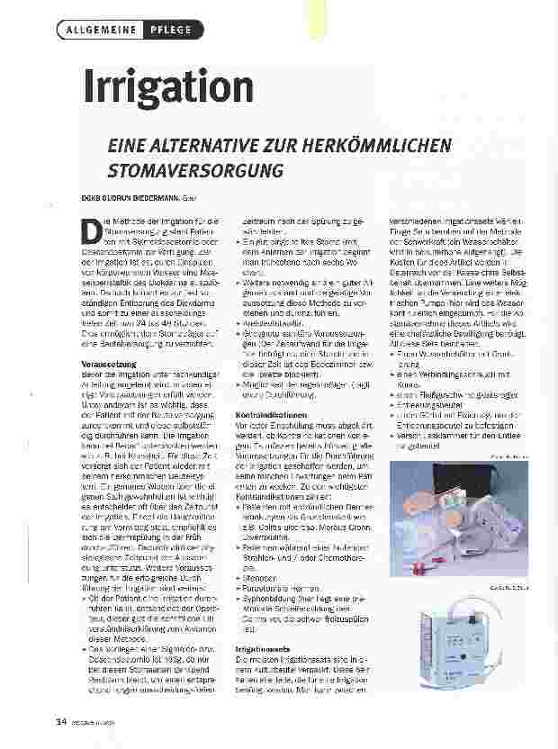 Vorschauseite 1: IrrigationEINE ALTERNATIVE ZUR HERKÖMMLICHEN STOMAVERSORGUNG