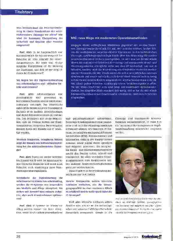 Vorschauseite 2: Patienten-Fokussierung zu jeder Sekunde des GesundungsprozessesEinsatz von IT macht die minimalinvasive Chirurgie bezahlbar