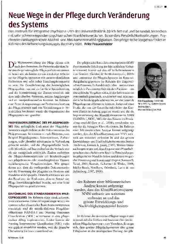 Vorschauseite 1: Neue Wege in der Pflege durch Veränderung des Systems