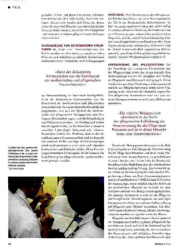 Vorschauseite 2: Neue Wege in der Pflege durch Veränderung des Systems