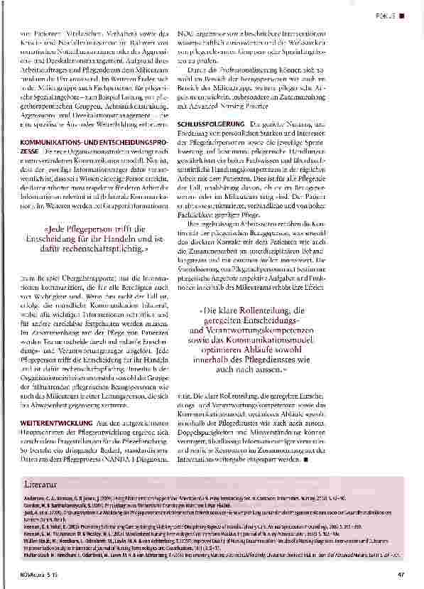 Vorschauseite 3: Neue Wege in der Pflege durch Veränderung des Systems