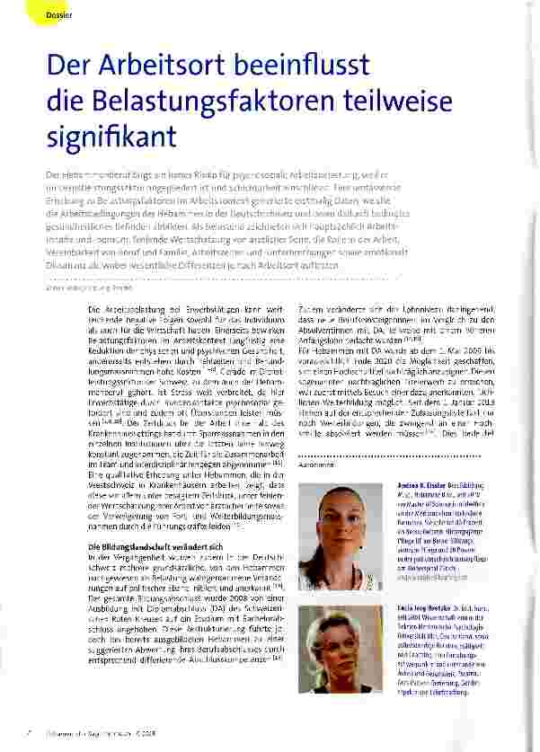 Vorschauseite 1: Der Arbeitsort beeinflusst die Belastungsfaktoren teilweise signifikant