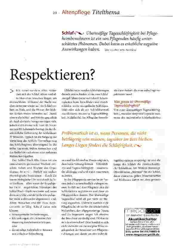 Vorschauseite 2: Respektieren?