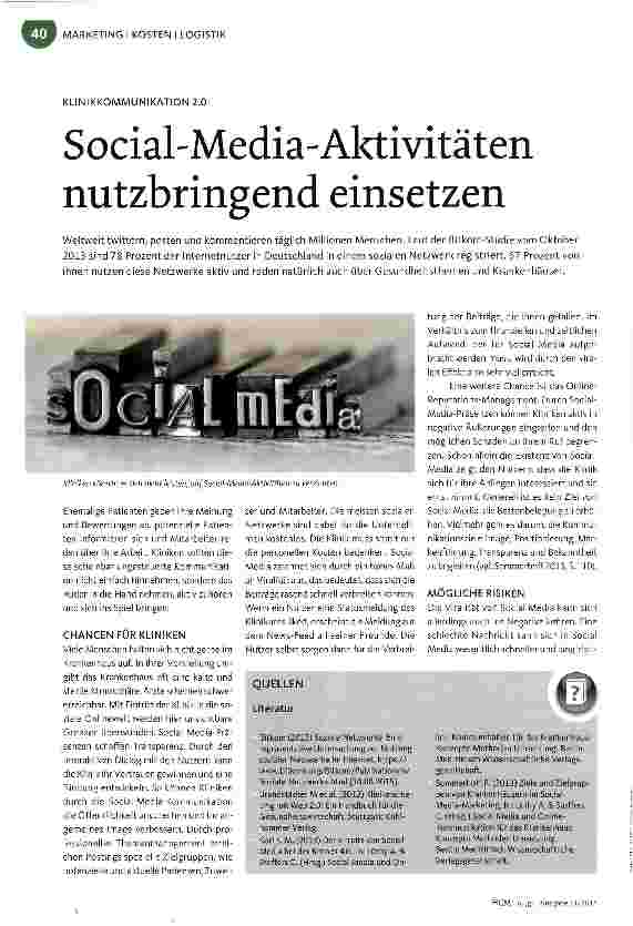 Vorschauseite 1: Social-Media-Aktivitäten nutzbringend einsetzen
