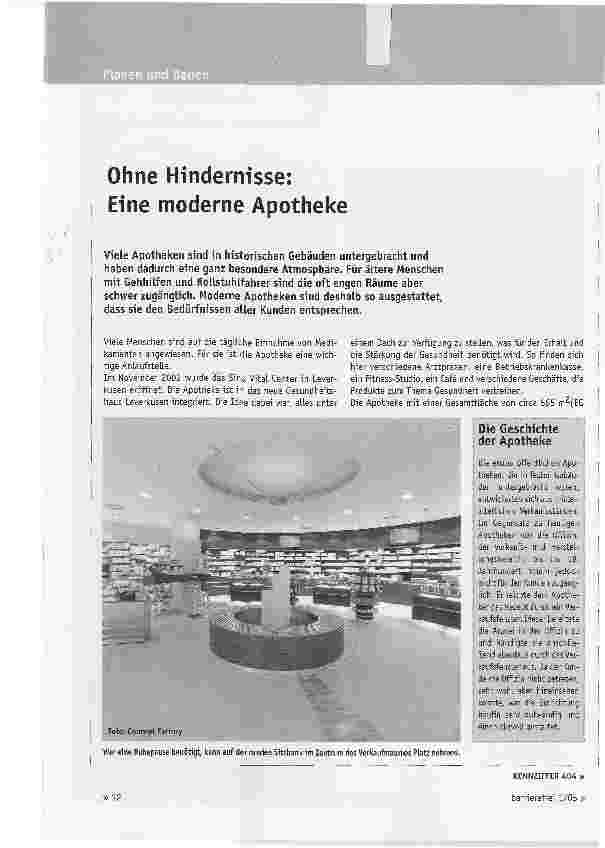 Vorschauseite 1: Ohne Hindernisse: Eine moderne Apotheke