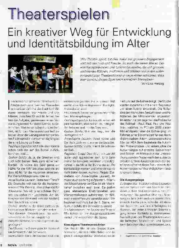 Vorschauseite 1: TheaterspielenEin kreativer Weg für Entwicklung und Identitätsbildung im Alter