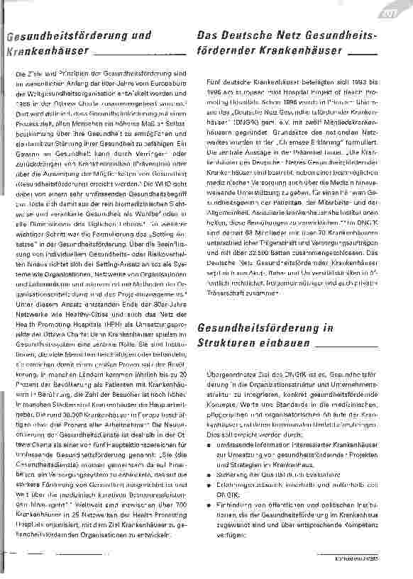 Vorschauseite 2: Gesund in die Zukunft Das Deutsche Netzwerk Gesundheitsfördernder Krankenhäuser