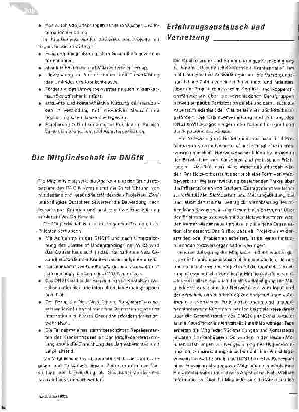 Vorschauseite 3: Gesund in die Zukunft Das Deutsche Netzwerk Gesundheitsfördernder Krankenhäuser