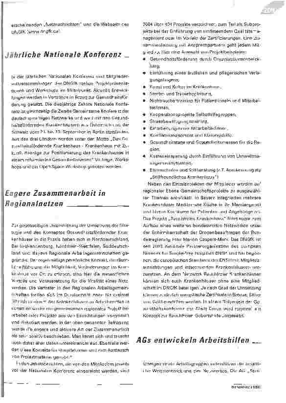 Vorschauseite 4: Gesund in die Zukunft Das Deutsche Netzwerk Gesundheitsfördernder Krankenhäuser