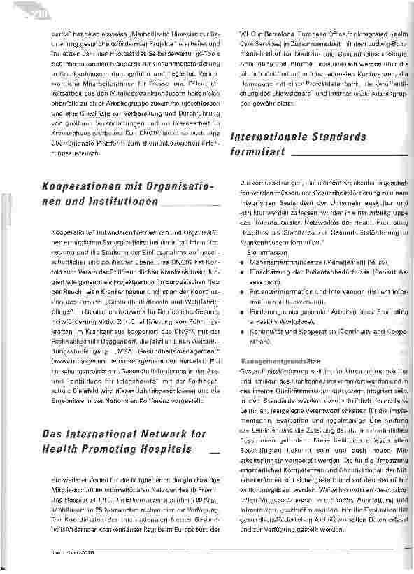 Vorschauseite 5: Gesund in die Zukunft Das Deutsche Netzwerk Gesundheitsfördernder Krankenhäuser