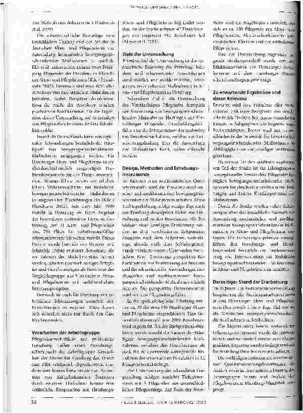 Vorschauseite 2: Mobilitätsrestriktionen in Altenund Pflegeheimen: eine multizentrische Beobachtungsstudie