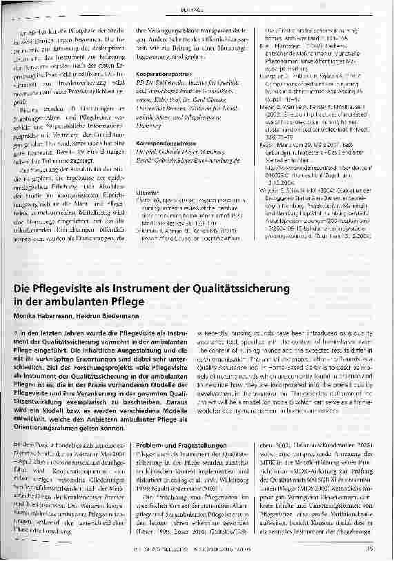 Vorschauseite 3: Mobilitätsrestriktionen in Altenund Pflegeheimen: eine multizentrische Beobachtungsstudie