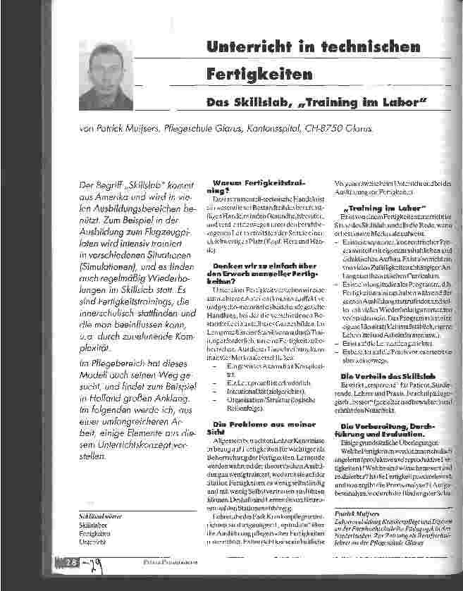 Vorschauseite 1: Unterricht in technischen Fertigkeiten. Das Skillslab, Taining im Labor