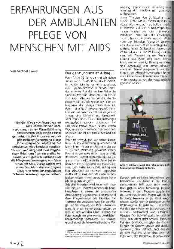 Vorschauseite 1: Erfahrungen aus der ambulanten Pflege von Menschen mit AIDS
