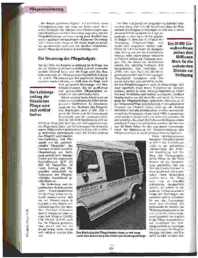 Vorschauseite 3: Ökonomische Folgen des Pflegeversicherungsgesetzes Mit Budgetierung und Qualitätssicherung