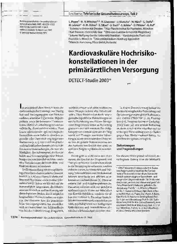 Vorschauseite 1: Kardiovaskuläre Hochrisikokonstellationen in der primärärztlichen Versorgung