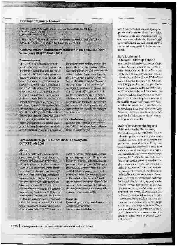 Vorschauseite 3: Kardiovaskuläre Hochrisikokonstellationen in der primärärztlichen Versorgung