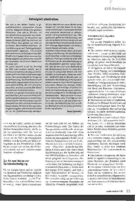 Vorschauseite 3: SGK-Modell zur SpitalfinanzierungDie Revolution der Krankenkassen und Privatkliniken