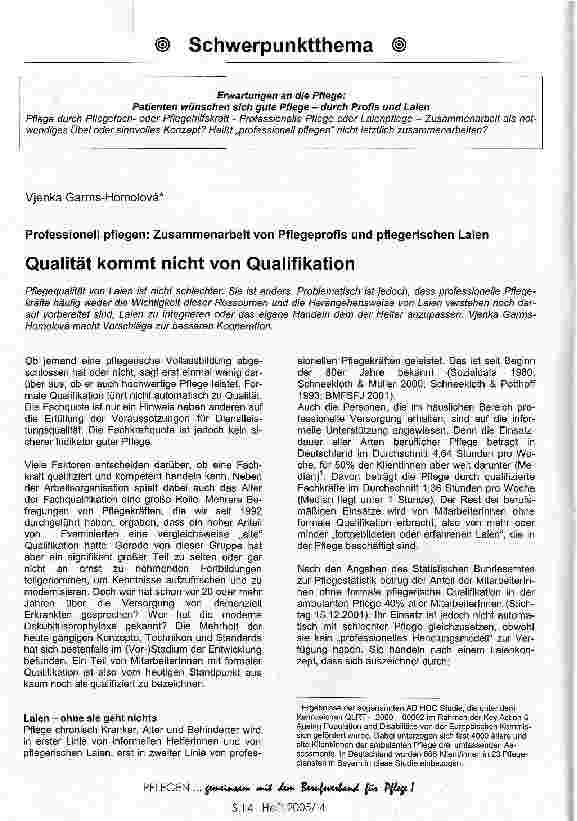 Vorschauseite 1: Qualität kommt nicht von Qualifikation