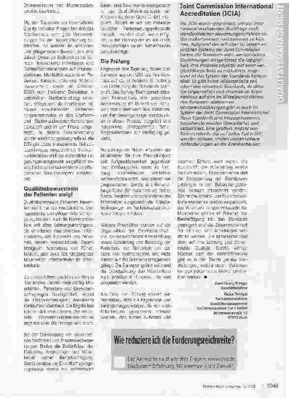 Vorschauseite 2: Prüfung zum zweiten Mal bestandenKrankenhaus Greiz wurde nach Joint Commission rezertifiziert