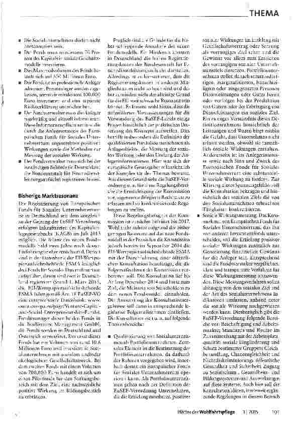 Vorschauseite 2: Der Europäische Fonds für Soziales Unternehmertum