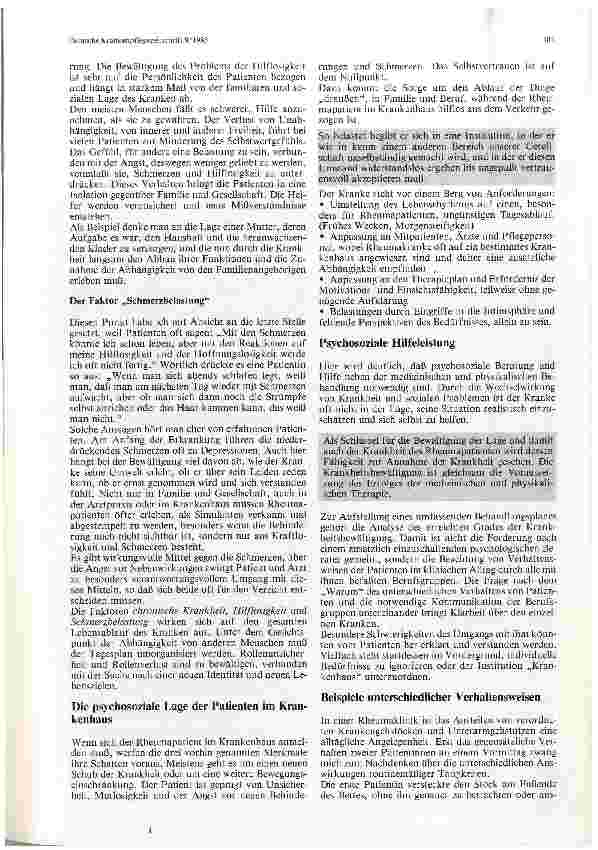 Vorschauseite 2: Psychosoziale Aspekte des Rheumatismus