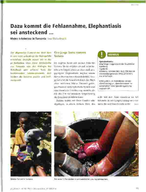 Vorschauseite 1: Dazu kommt die Fehlannahme, Elephantiasis sei ansteckend ...